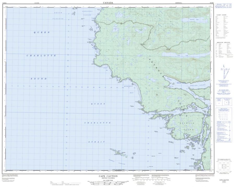 Cape Caution - 92 M/4 - British Columbia Map