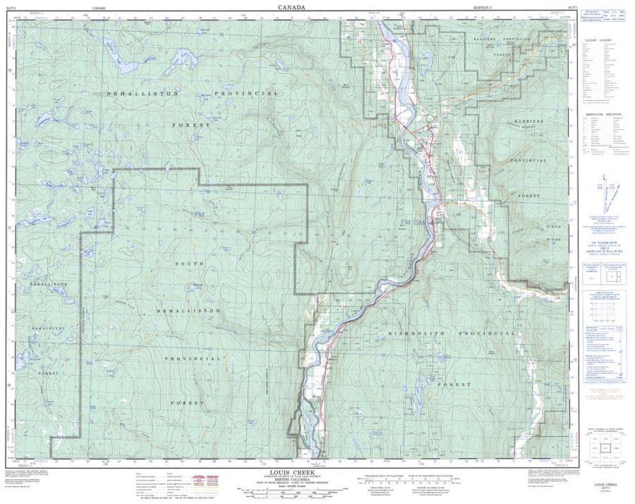 Louis Creek - 92 P/1 - British Columbia Map