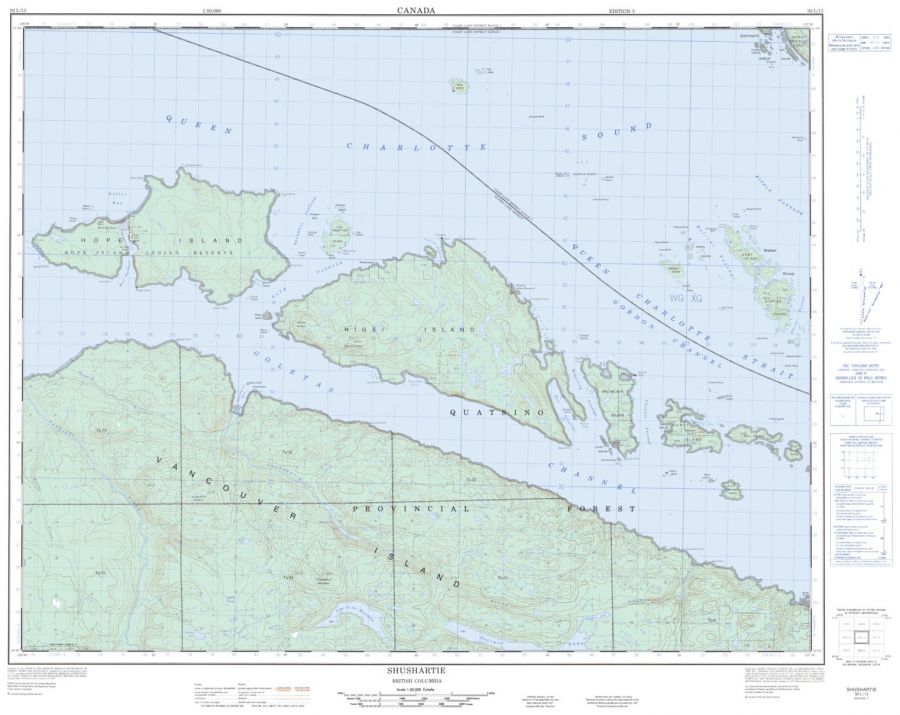 Shushartie - 92 L/13 - British Columbia Map