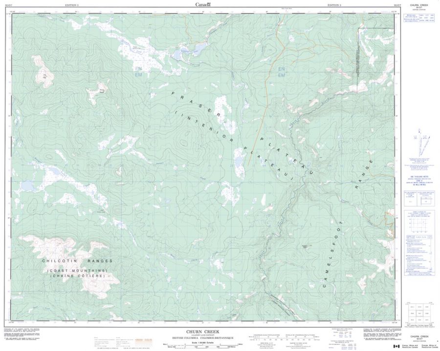 Churn Creek - 92 O/7 - British Columbia Map