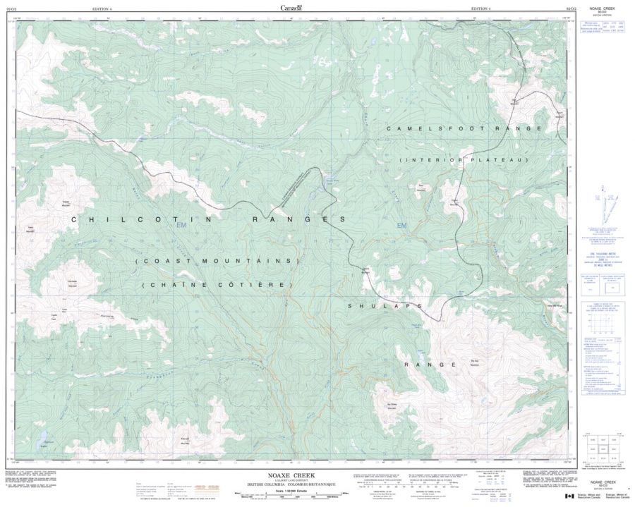 Noaxe Creek - 92 O/2 - British Columbia Map