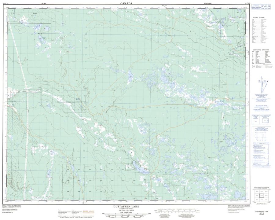 Gustafsen Lake - 92 P/12 - British Columbia Map