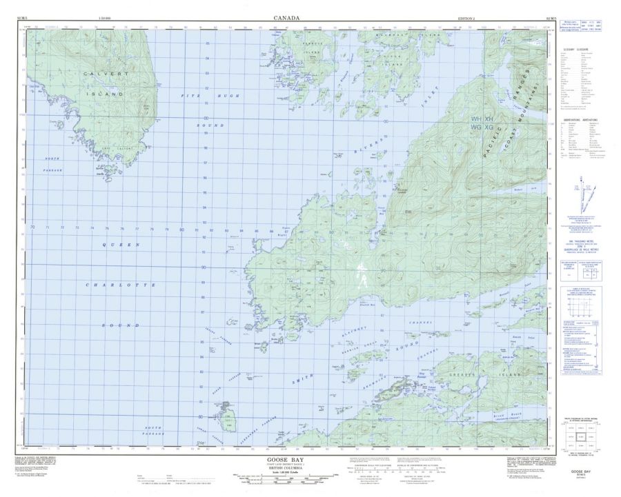 Goose Bay - 92 M/5 - British Columbia Map
