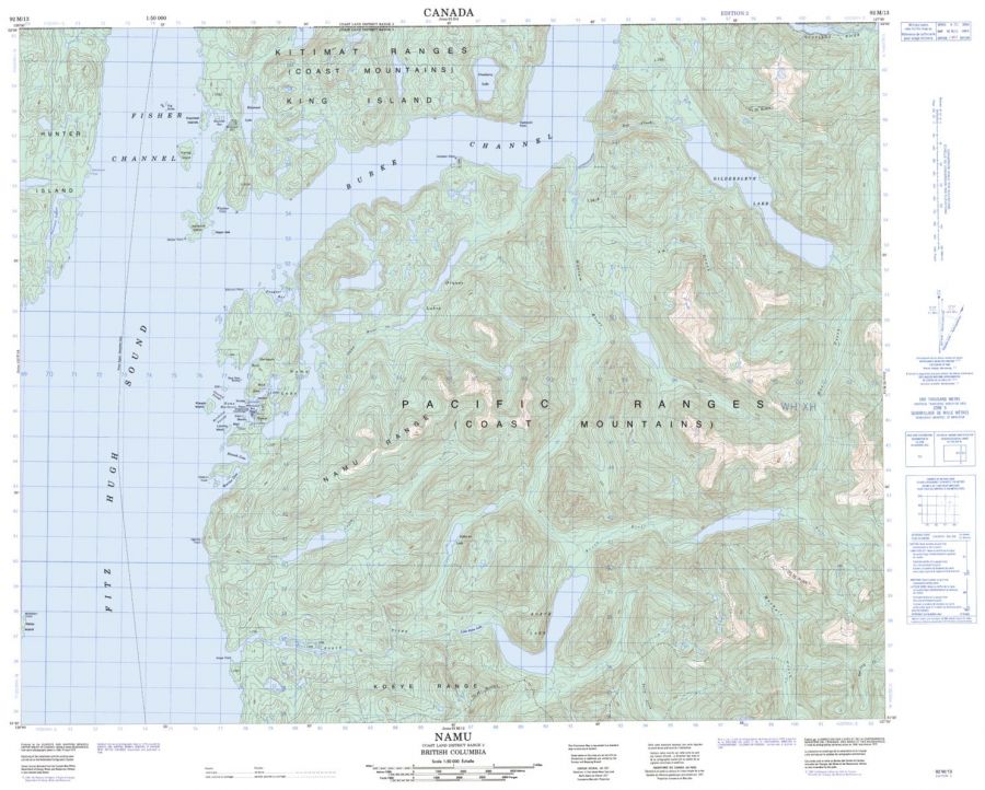 Namu - 92 M/13 - British Columbia Map
