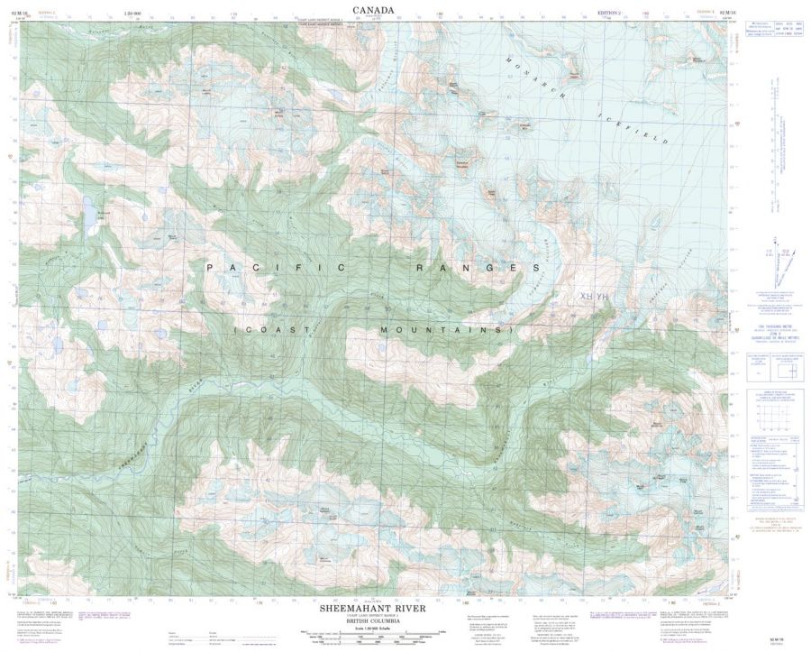 Sheemahant River - 92 M/16 - British Columbia Map