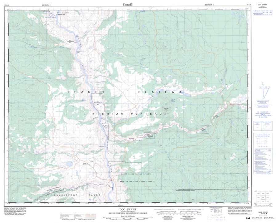 Dog Creek - 92 O/9 - British Columbia Map