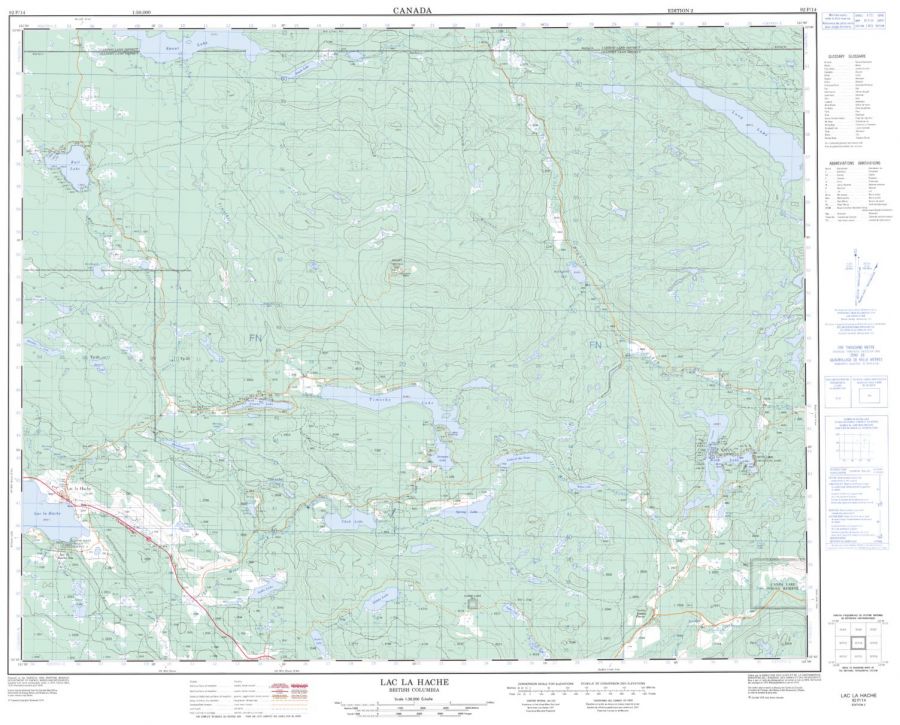 Lac La Hache - 92 P/14 - British Columbia Map