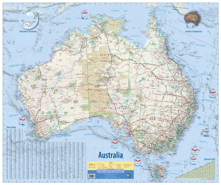 Australia Wall Map 2Nd Edition
