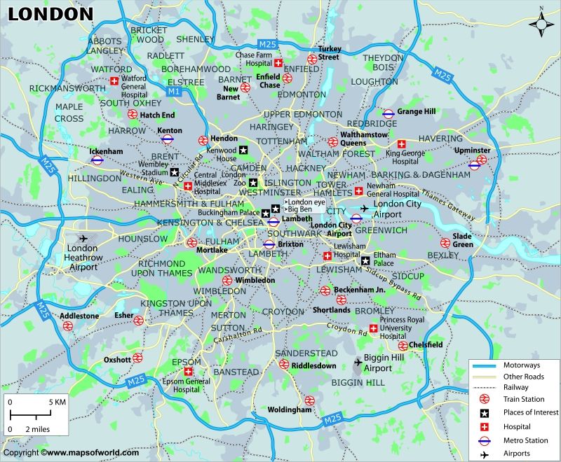 Detailed City Map of London | London Digital Map