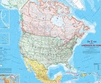 Amérique du Nord - Carte Murale
