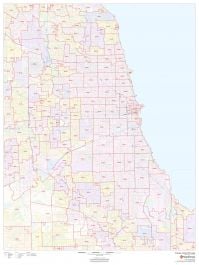 Chicago Zip Code Map, Illinois