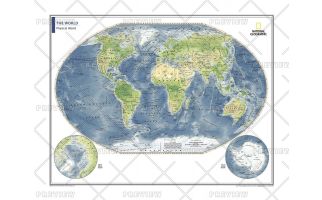 Physical World Map - Atlas of the World, 10th Edition