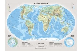 Physical World Wall Map - Italian