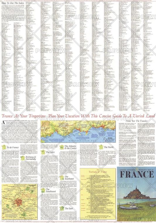 Travelers Map Of France Theme Published 1971