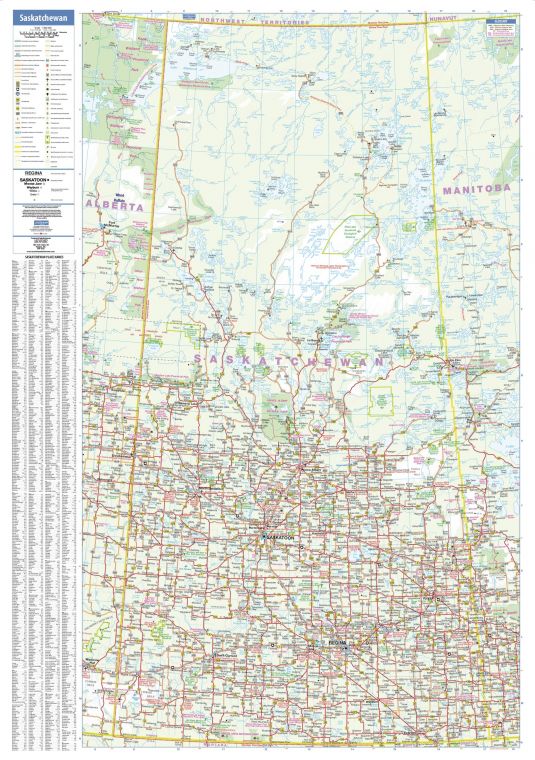 Saskatchewan Wall Map Large