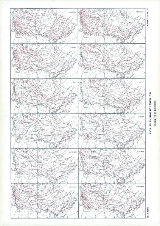 Isotherms For Months Of Year 1906 Map