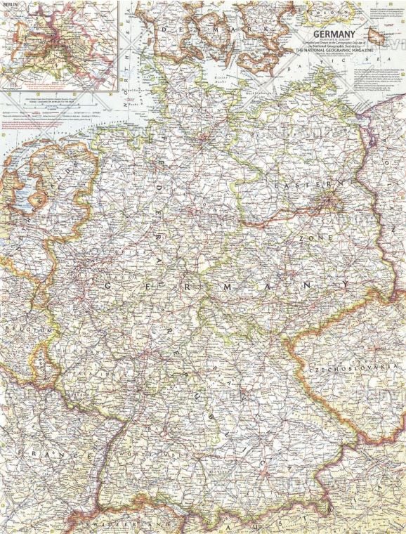 Germany Published 1959 Map