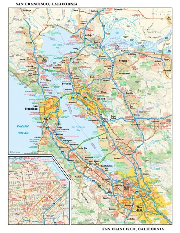 San Francisco California Wall Map