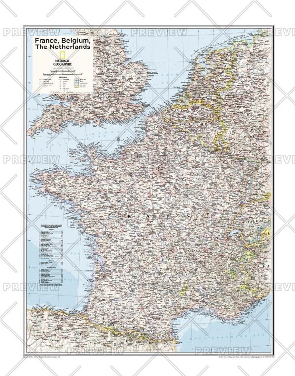 France Belgium The Netherlands Atlas Of The World 10Th Edition Map