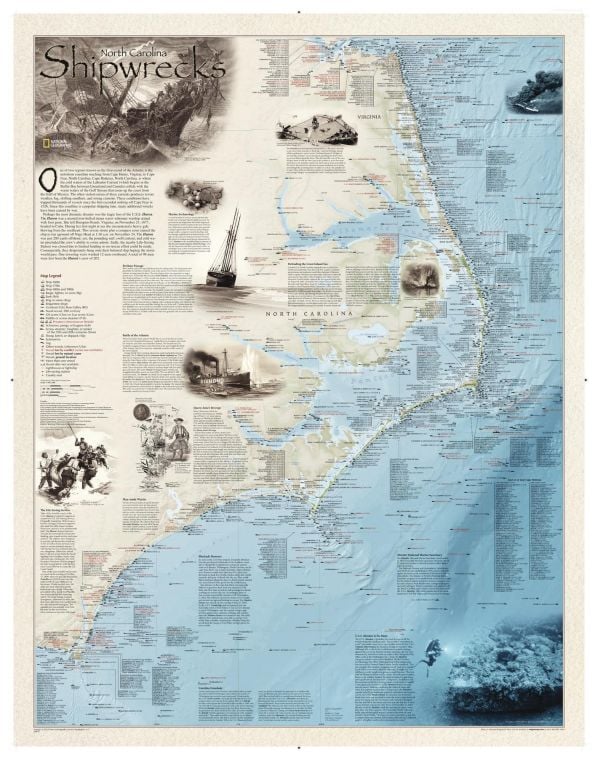 Shipwrecks Of The Outer Banks Map