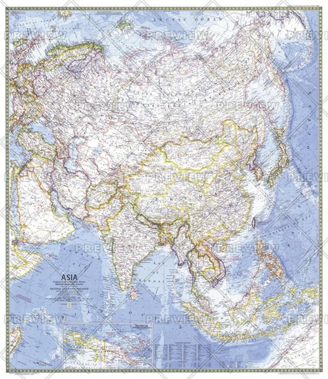 Asia Published 1971 Map