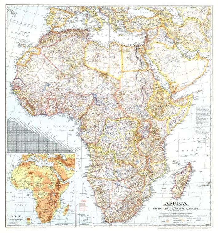 Africa Published 1943 Map