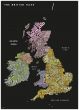 Graphic Map Uk Counties Black Background