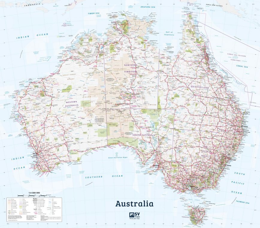 Australia Poster Map In English