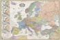 Europe Wall Map Retro Antique Style In Russian