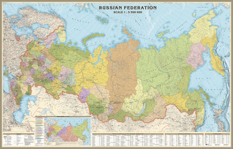 Russia Administrative Wall Map