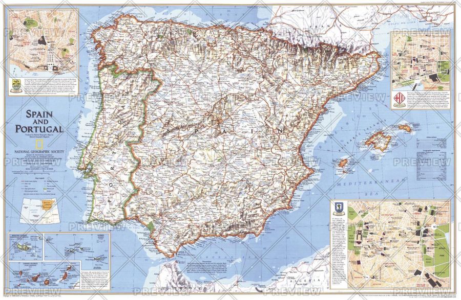 Spain And Portugal Published 1998 Map