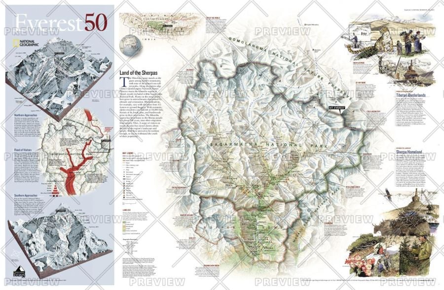 Mount Everest 50Th Anniversary Side 2 Map
