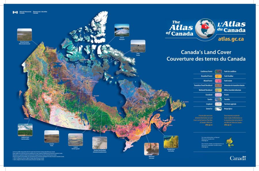 Canada S Land Cover Couverture Des Terres Du Canada Map