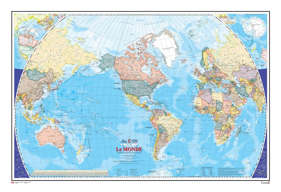 Le Monde Carte Murale L Atlas Du Canada Map