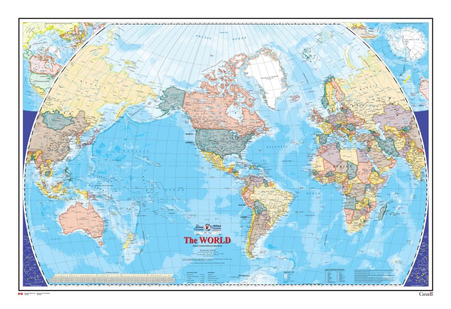 The World Wall Map Atlas Of Canada