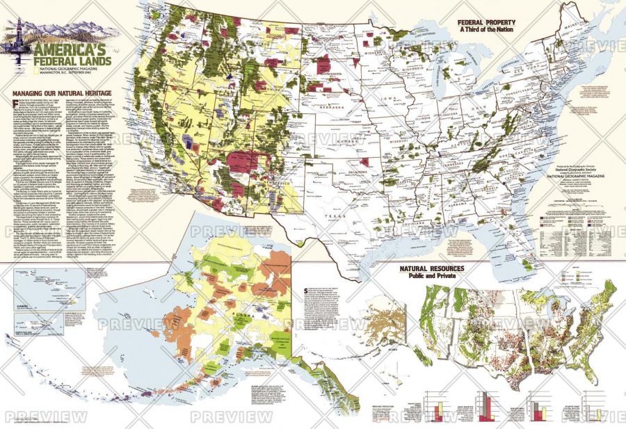 United States Federal Lands Published 1982 Map