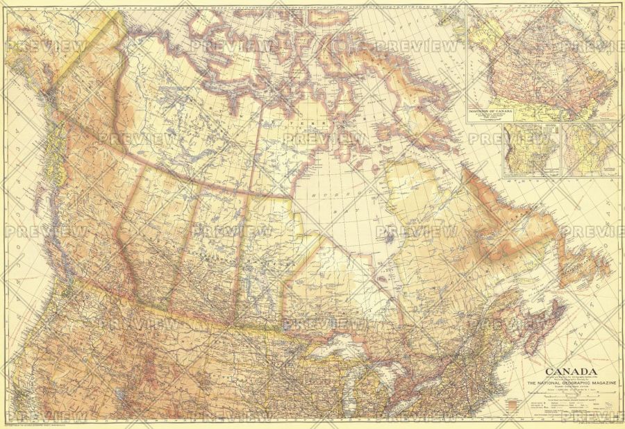 Canada Published 1936 Map