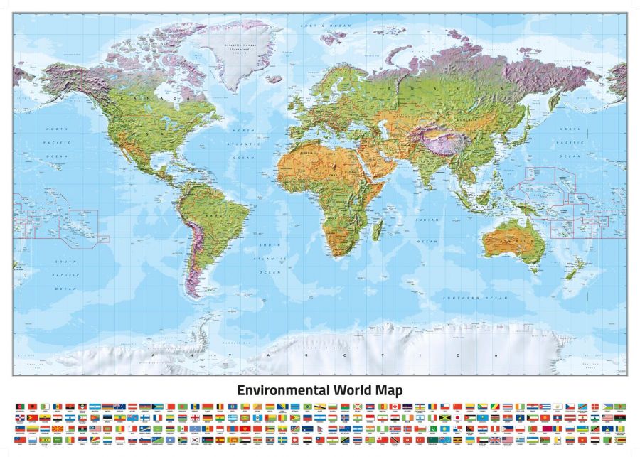 World Environmental Miller Projection Map