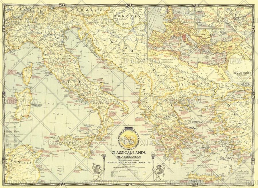 Classical Lands Of The Mediterranean Published 1940 Map