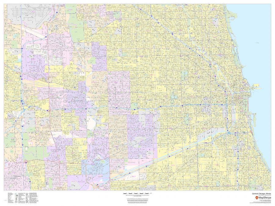 Central Chicago Illinois Landscape Map