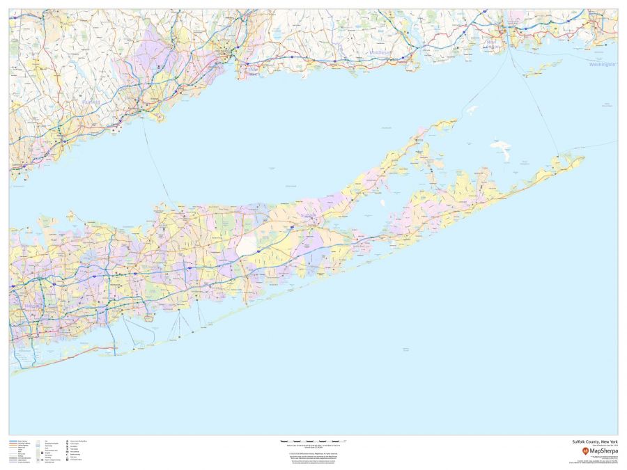 Suffolk County New York Map