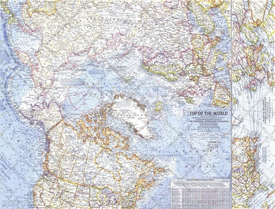 Top Of The World Published 1965 Map