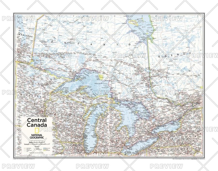 Central Canada Atlas Of The World 10Th Edition Map