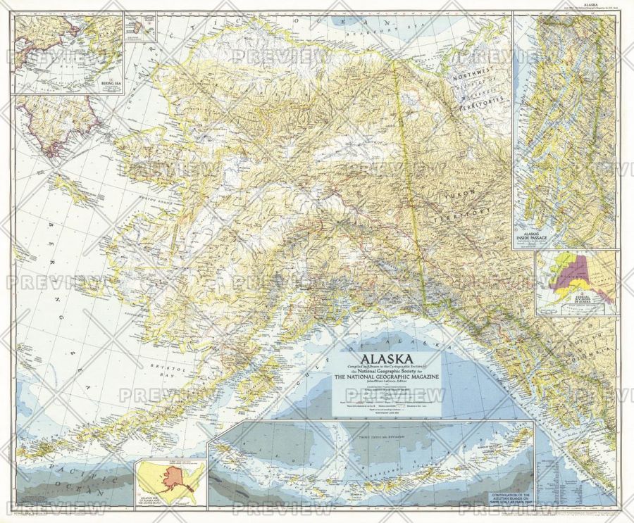 Alaska Published 1956 Map