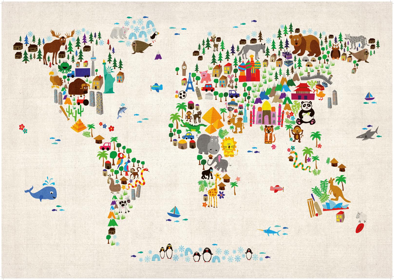 Best World Map For Kids Animal Map Of The World