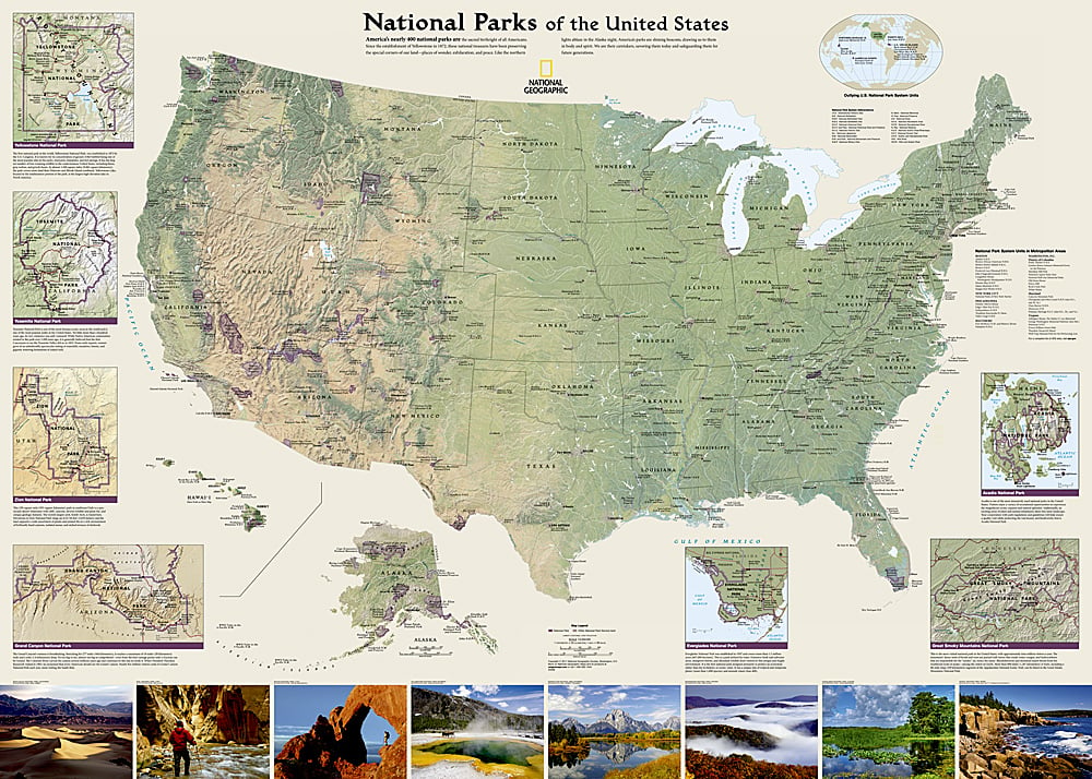 United States National Parks Map National Geographic Maps